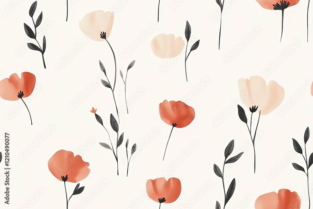 Obraz premium Cute simple pattern with different hand painted elements.