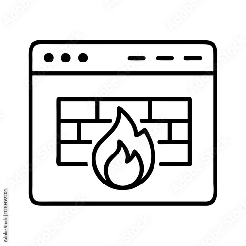 web application firewall waf icon, web application firewall waf line art - simple line art of web application firewall waf, perfect for web application firewall waf logos and icons
