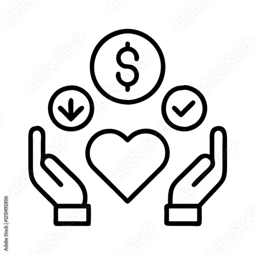 welfare programs icon, welfare programs line art - simple line art of welfare programs, perfect for welfare programs logos and icons