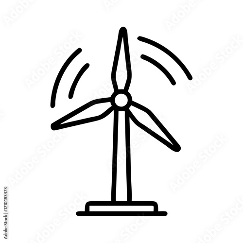 wind turbine icon, wind turbine line art - simple line art of wind turbine, perfect for wind turbine logos and icons