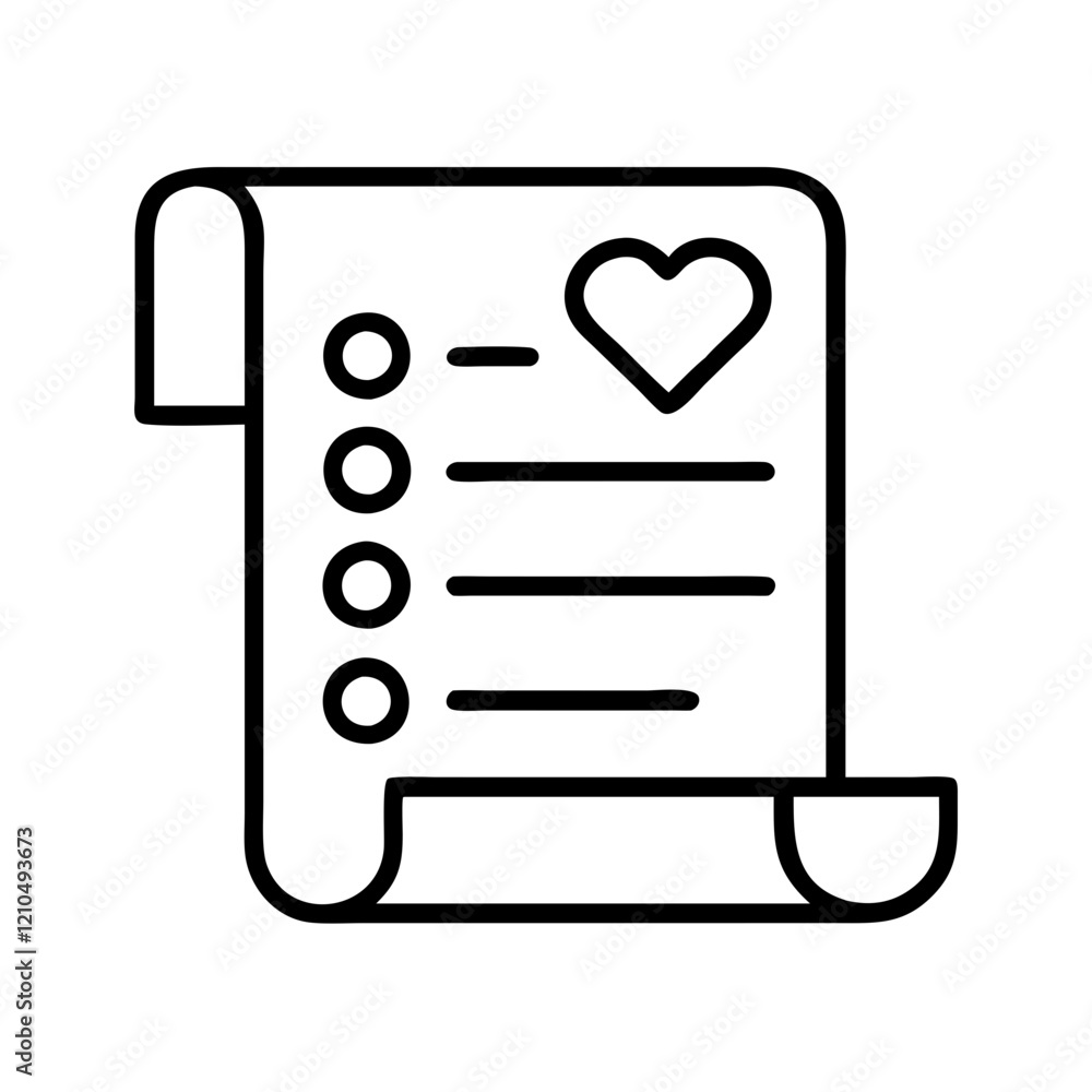 wishlist icon, wishlist line art - simple line art of wishlist, perfect for wishlist logos and icons wishlist icon, wishlist line art - simple line art of wishlist, perfect for wishlist logos and icons