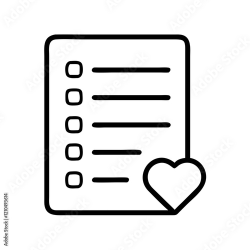 wishlist icon, wishlist line art - simple line art of wishlist, perfect for wishlist logos and icons