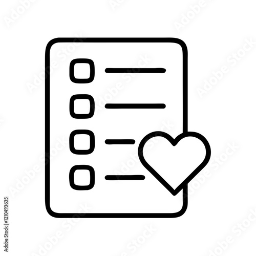 wishlist icon, wishlist line art - simple line art of wishlist, perfect for wishlist logos and icons