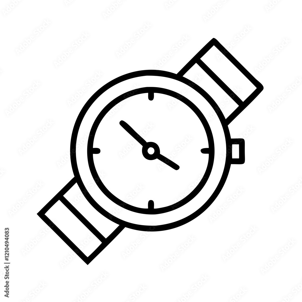 wristwatch icon, wristwatch line art - simple line art of wristwatch, perfect for wristwatch logos and icons wristwatch icon, wristwatch line art - simple line art of wristwatch, perfect for wristwatch logos and icons