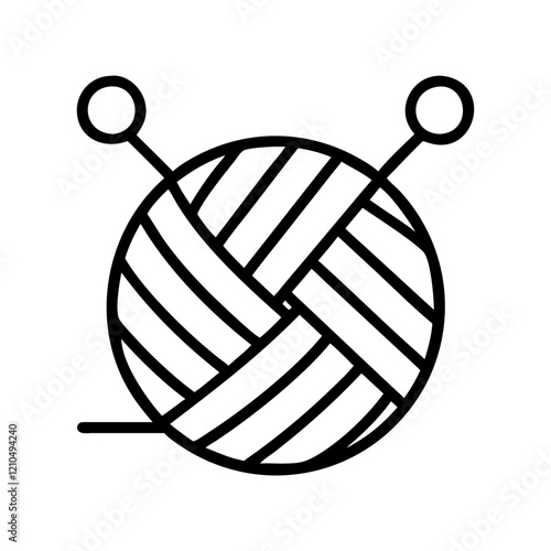 yarn icon, yarn line art - simple line art of yarn, perfect for yarn logos and icons