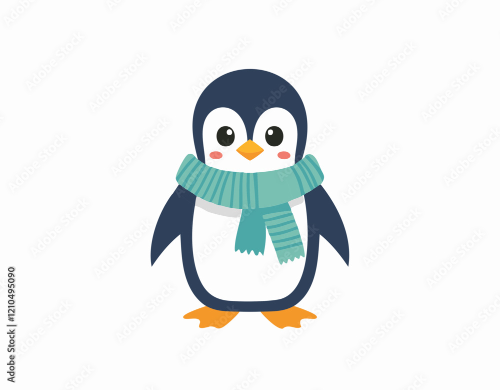 Fototapeta premium cute penguin with scarf
