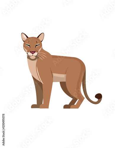 isolated cougar vector