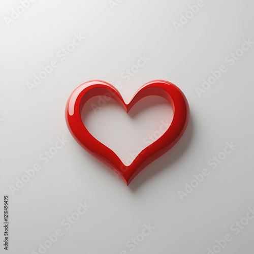 Red heart icons set, Red heart shape isolated on white, generative Ai

