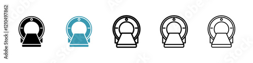 MRI icons in black and blue set