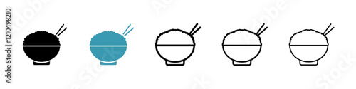 Rise Bowl icons in black and blue set