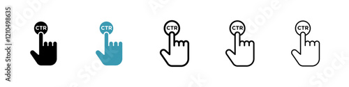 CTR icons in black and blue set