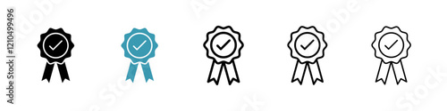 Accreditation icons in black and blue set