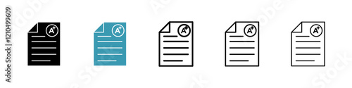 Report card icons in black and blue set