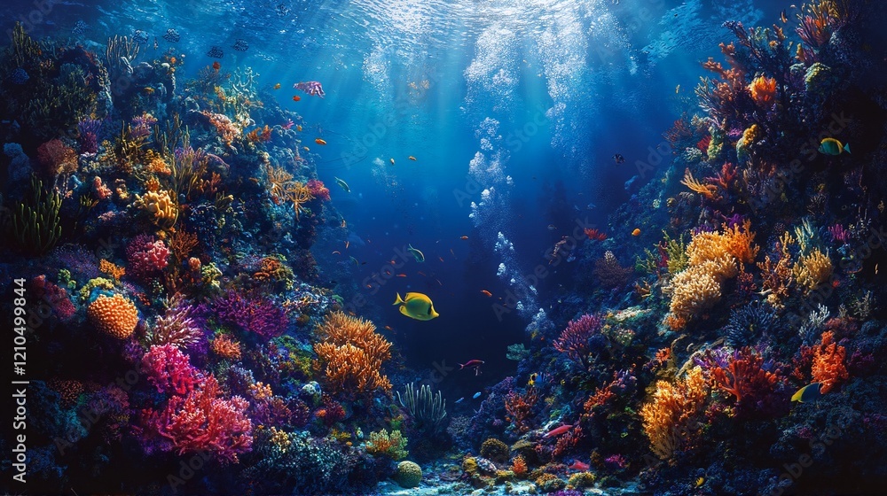 A Vibrant Coral Reef Teeming with Life. A Vibrant Coral Reef Teeming with Life.