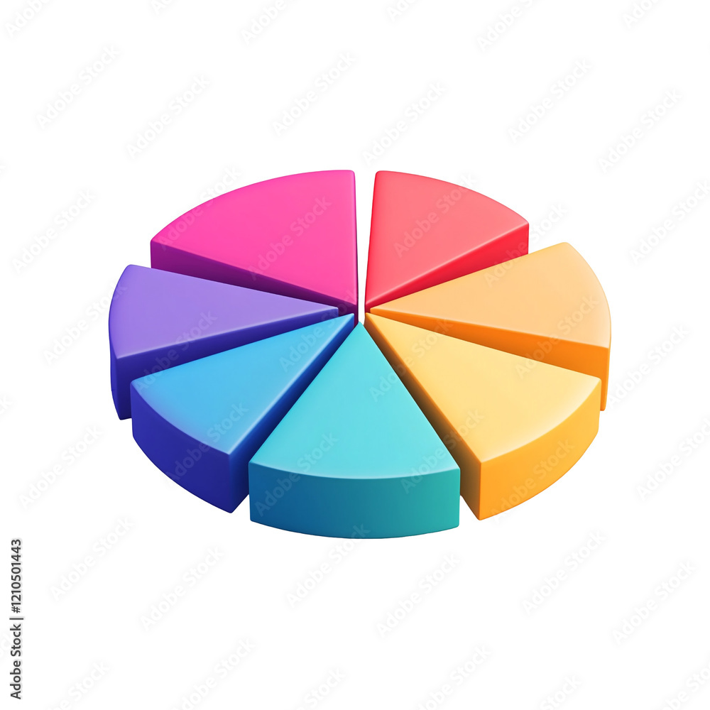 Obraz premium Colorful Pie Chart Illustration