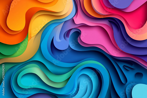 Stunning Layered Design Featuring Flowing Shapes and Gradient Colors
