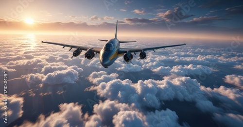 An airplane flying over the vast expanse of the open sea , wing, sea