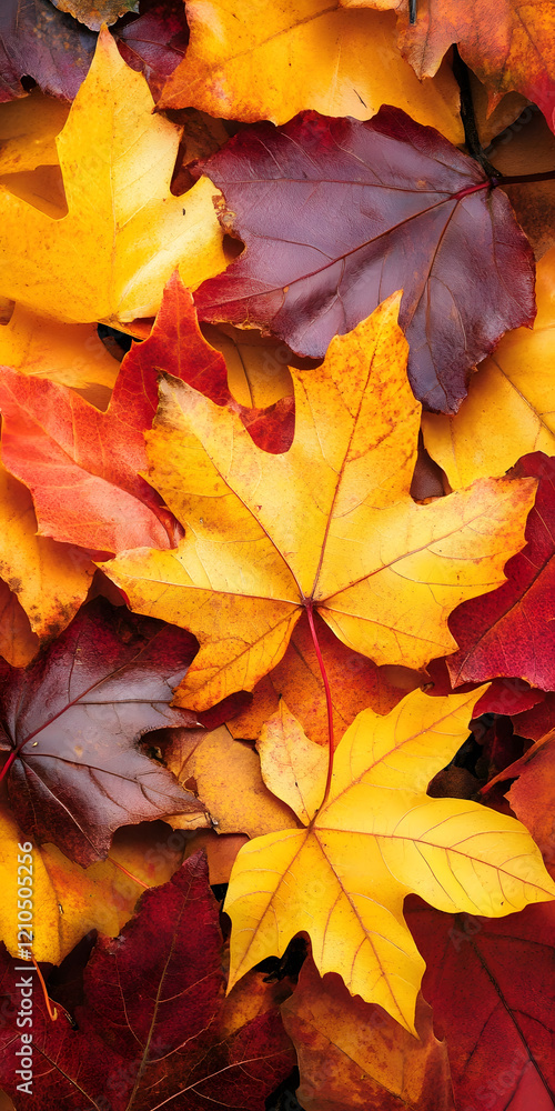 Colorful Fall Maple Leaves Texture with Vibrant Autumn Colors : Generative AI Colorful Fall Maple Leaves Texture with Vibrant Autumn Colors : Generative AI