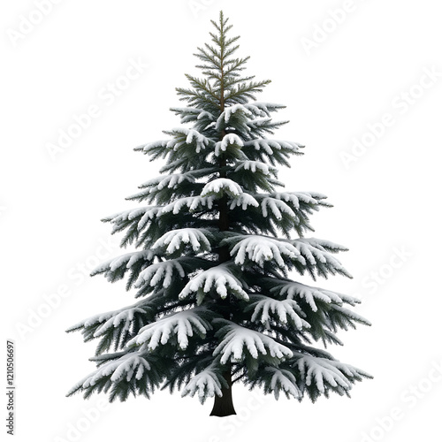Snow Covered Evergreen Tree, Christmas Tree, Winter Tree