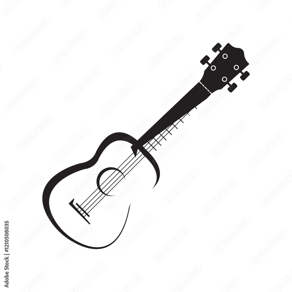 Naklejka premium ukulele icon illustration design template