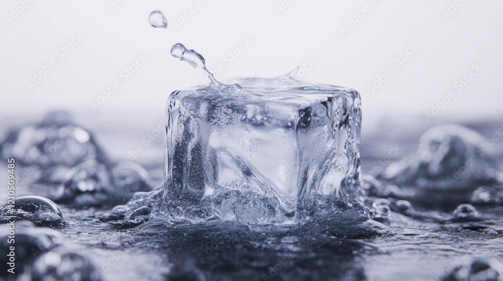 Frozen water splash, high-speed photography, crisp and detailed, clear and vibrant, isolated on white background, dynamic and refreshing, energetic and beautiful atmosphere Frozen water splash, high-speed photography, crisp and detailed, clear and vibrant, isolated on white background, dynamic and refreshing, energetic and beautiful atmosphere