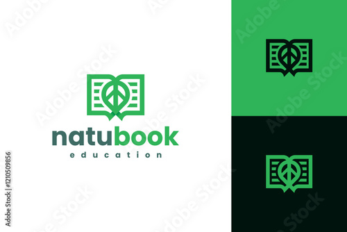 eco leaf book logo vector
