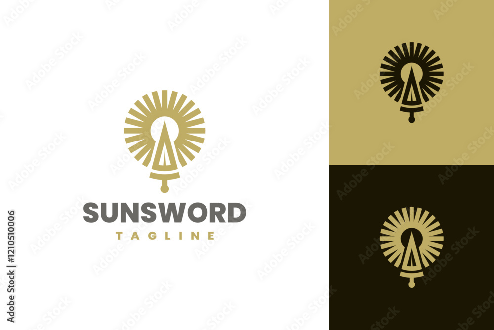 Fototapeta premium royal sun sword logo vector