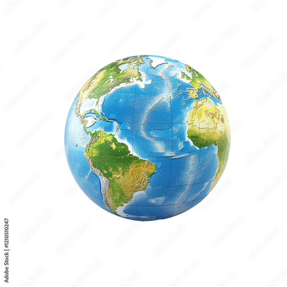 Fototapeta premium Detailed Earth Globe World Map Geography Travel Exploration,