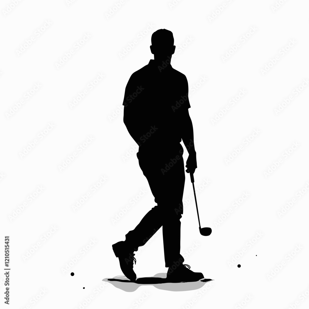 Fototapeta premium Silhouette of a golfer preparing to swing