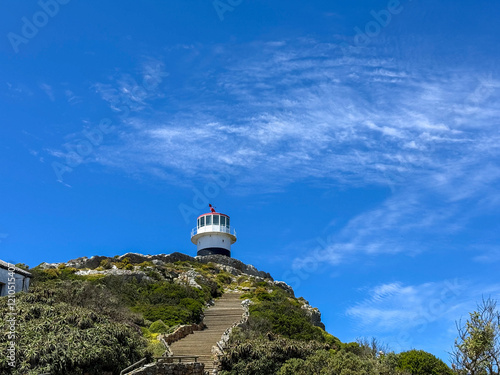 Принти на полотні Cape Point lighthouse on the Cape of Good Hope cliffs, South Africa