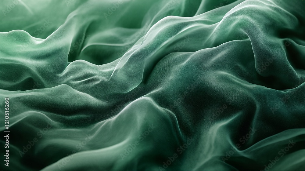 Obraz premium Green Velvet Fabric with Smooth Texture and Soft Sheen.