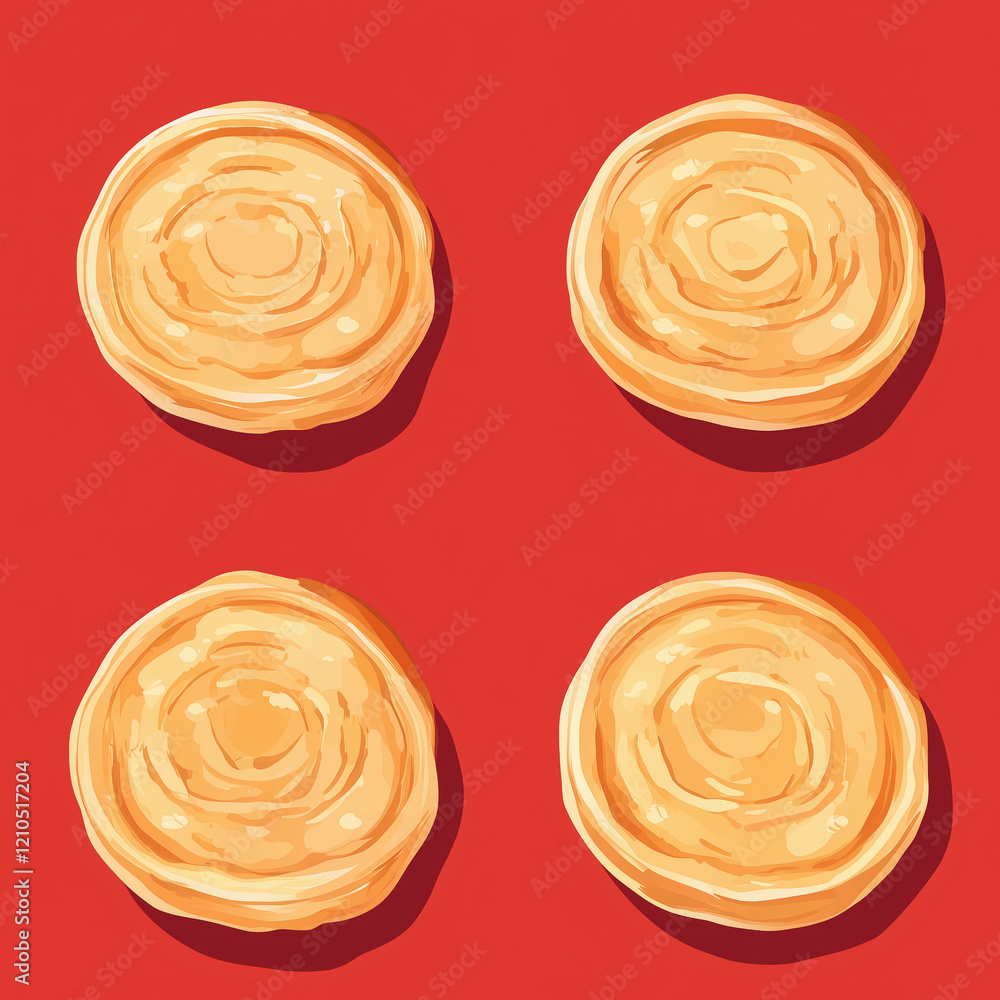 Roti Canai digital graphic, Roti Canai tiled design Roti Canai digital graphic, Roti Canai tiled design