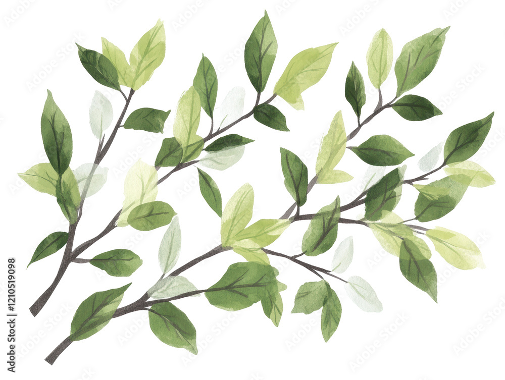 Isolated Green Leaf Branches Isolated Green Leaf Branches