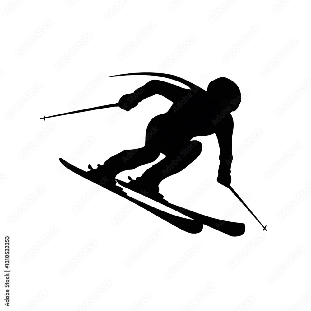 Fototapeta premium Skiing Silhouette