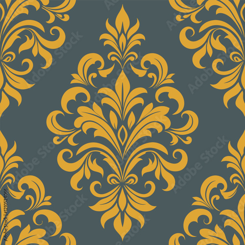 Luxury Damask Ornament Pattern Design Vector.