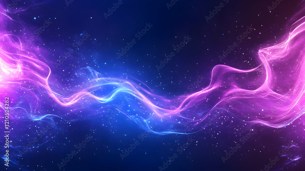 Abstract cosmic nebula swirls, purple and blue energy flow, dark space background, ideal for fantasy or science fiction designs Abstract cosmic nebula swirls, purple and blue energy flow, dark space background, ideal for fantasy or science fiction designs