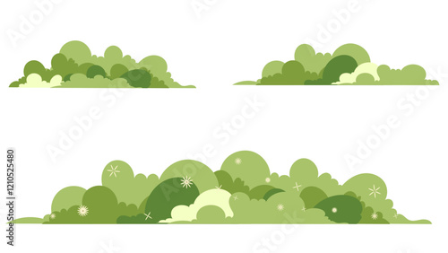 Grass shapes vector set isolated on white background, Flat Modern design, illustration Vector EPS 10 