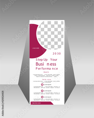 Modern roll up banner template, Standee template, X-banner template.