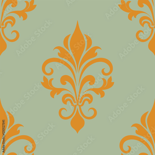 Luxury Damask Ornament Pattern Design Vector.