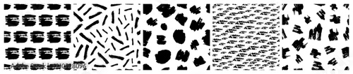 Set of seamless patterns with scribble smears