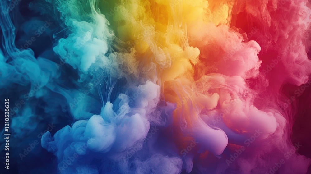 A dynamic image of rainbow-colored smoke plumes emerging from a single source, with each color blending seamlessly into the next, creating a captivating effect. A dynamic image of rainbow-colored smoke plumes emerging from a single source, with each color blending seamlessly into the next, creating a captivating effect.