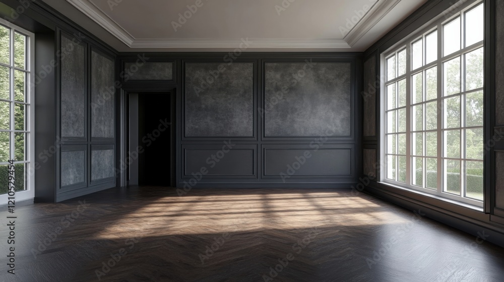 Fototapeta premium a room with a door and a window