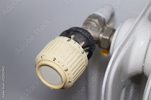 radiator valve on a wall