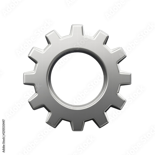 Isolated Silver Gear