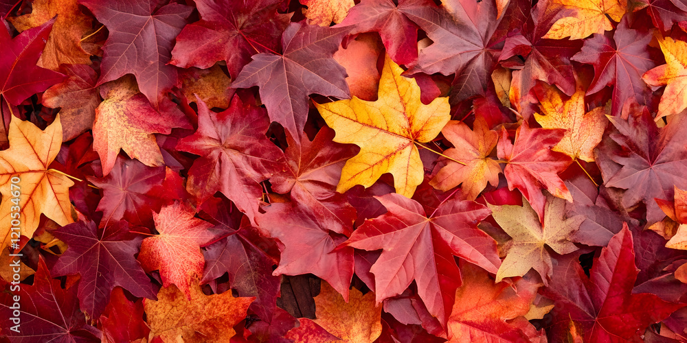 Vibrant Autumn Leaves in Various Hues of Red and Orange on Ground : Generative AI Vibrant Autumn Leaves in Various Hues of Red and Orange on Ground : Generative AI