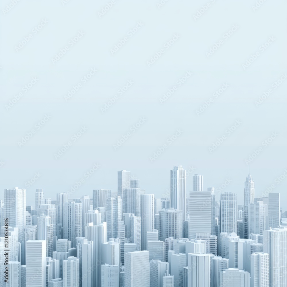 White cityscape background with buildings and skyscrapers on a light blue gradient, 3D rendering illustration of an urban landscape with copy space, minimalist style, high resolution, highly detailed White cityscape background with buildings and skyscrapers on a light blue gradient, 3D rendering illustration of an urban landscape with copy space, minimalist style, high resolution, highly detailed