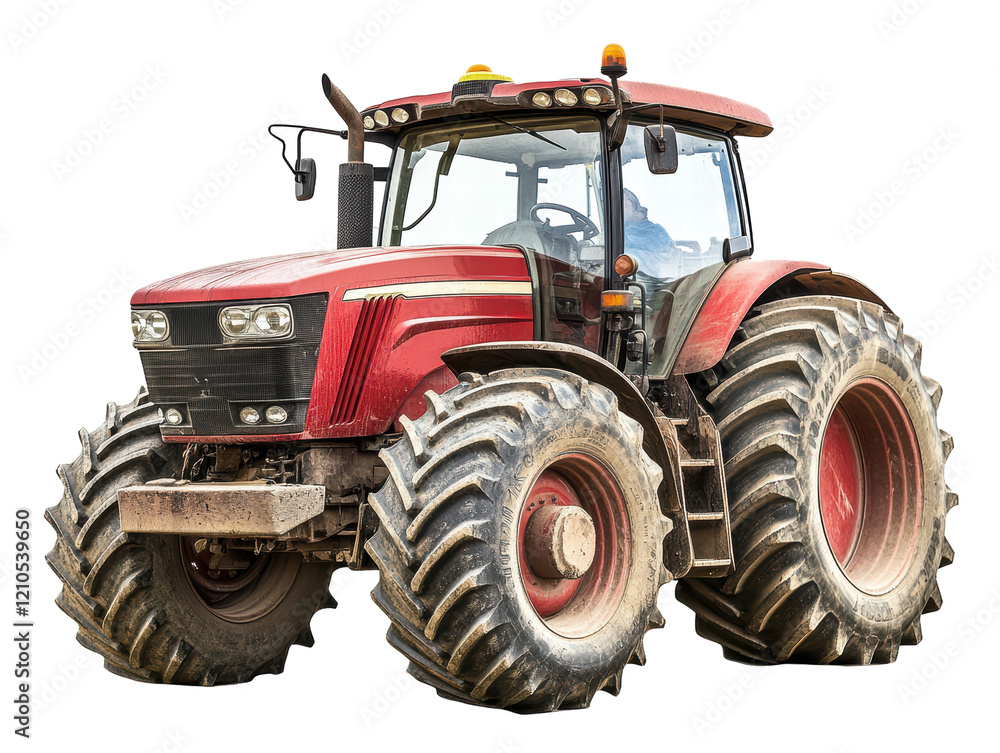 Isolated red agricultural tractor Isolated red agricultural tractor