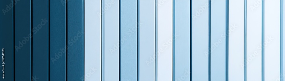 Fototapeta premium Created with soft light blue tones and subtle shadows, this abstract background features vertical grooves, offering ample space for text overlay in a minimalist and modern aesthetic