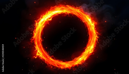 Fiery Ring of Fire Abstract Background Image
