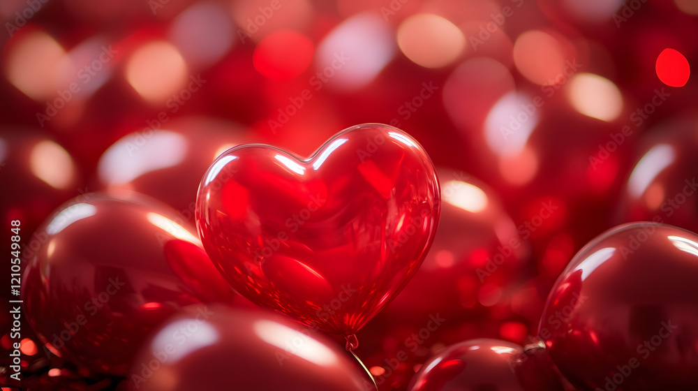 Red Heart Balloons Celebrating Love Romance and Special Occasions in a Festive Ambiance : Generative AI Red Heart Balloons Celebrating Love Romance and Special Occasions in a Festive Ambiance : Generative AI